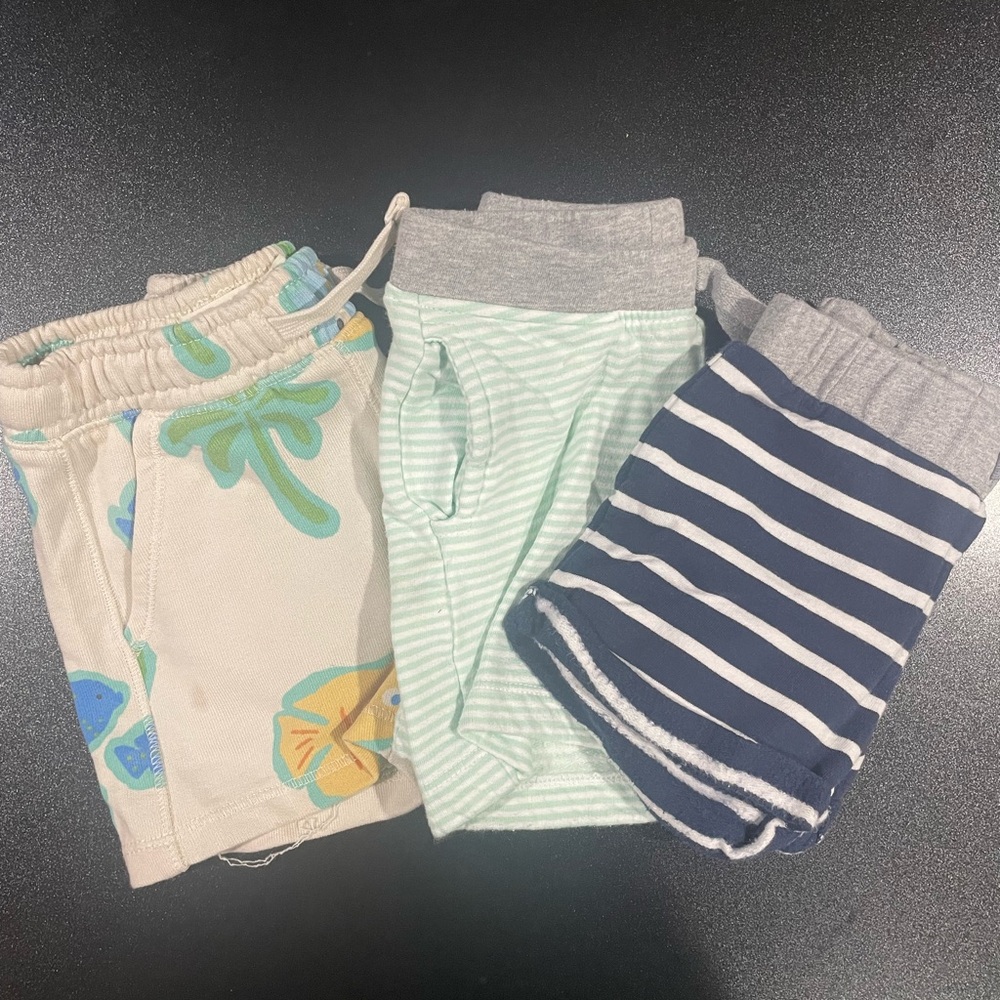 3 Monica + Andy & Sfera Drawstring Shorts 9-12 mo. 🐠🩳